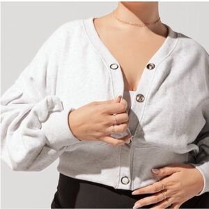 Popflex Belle Cropped Cardigan size XL heather grey